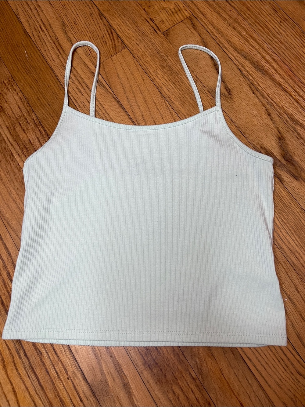 American Eagle Outfitters Pale Mint Ribbed Spaghetti-Strap Camisole